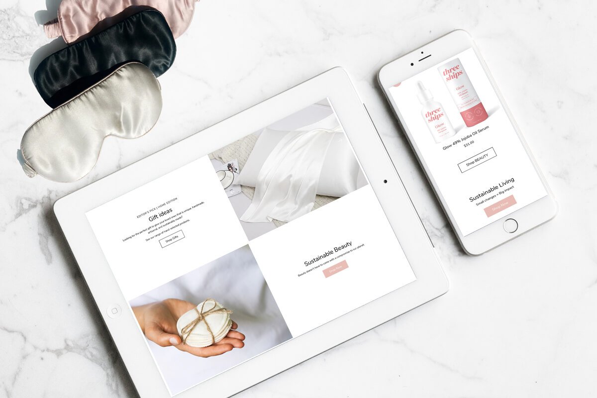 Website design for a luxury beauty brand